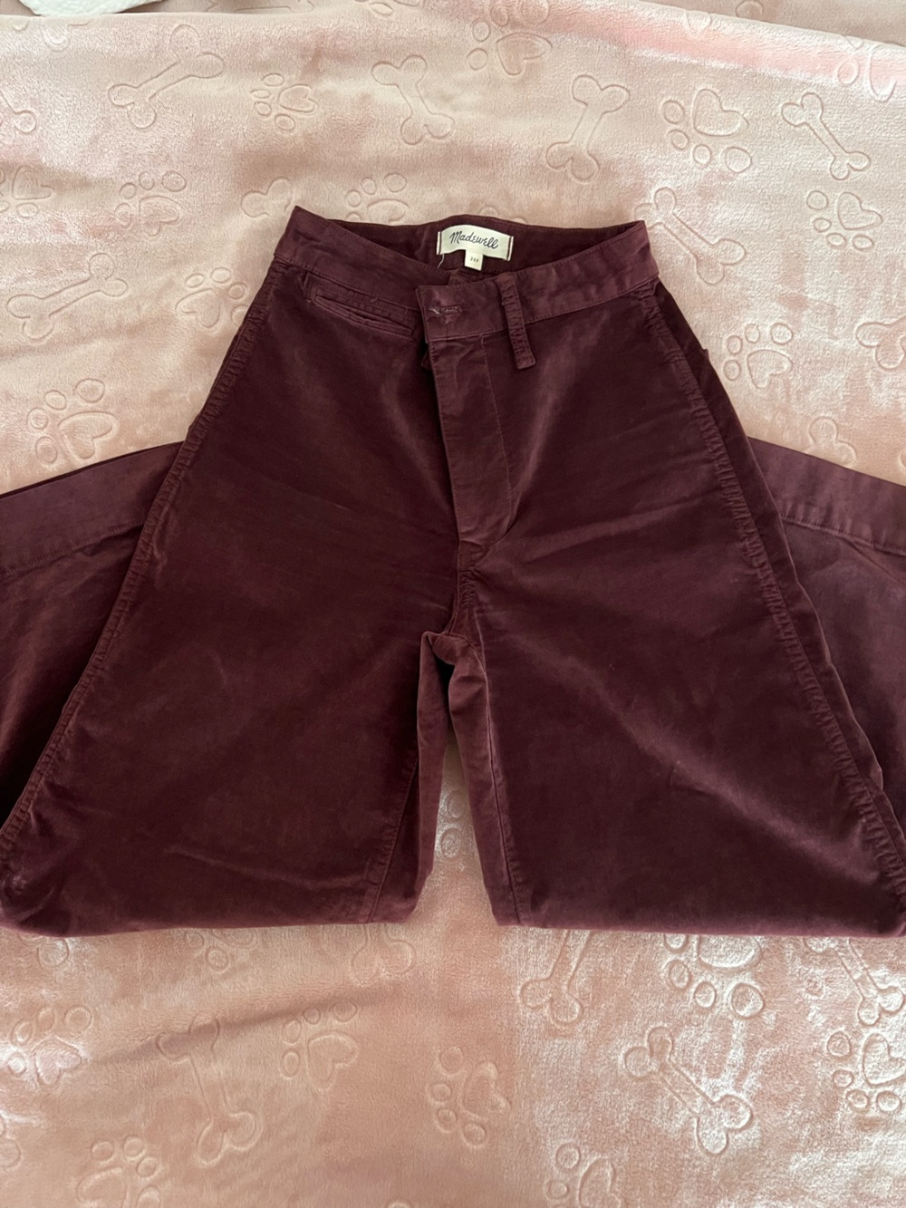 Madewell Women’s Velvet Pants in Burgundy